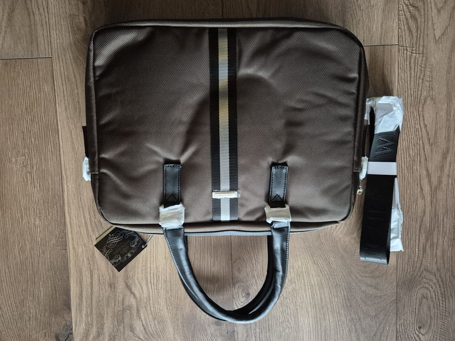 Męska torba na laptopa 15,6” z tasiemką oliwkowa