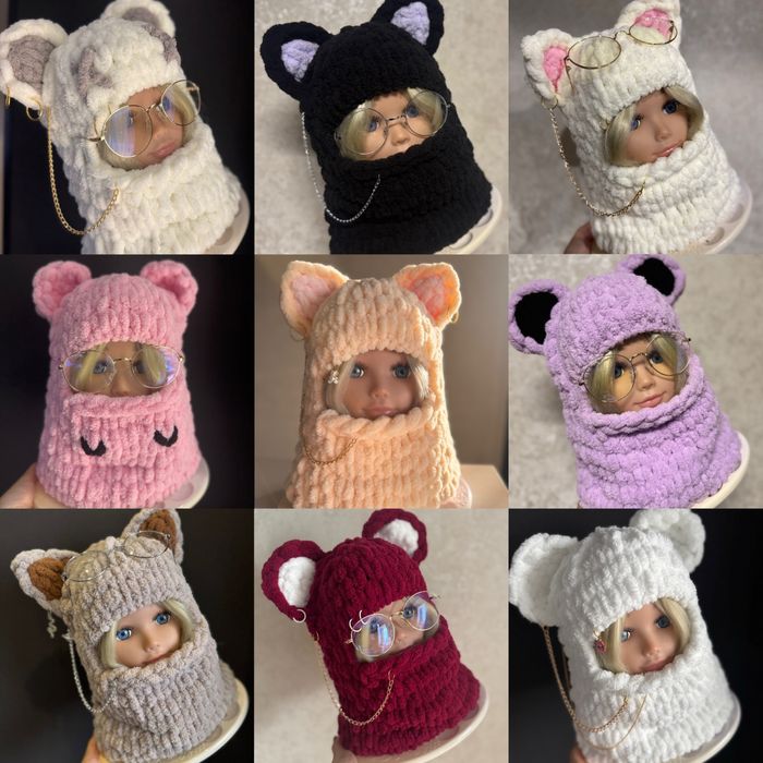 Балаклава детская/взрослая с ушами зайца,мишки,кота,шлем,тренд TikTok