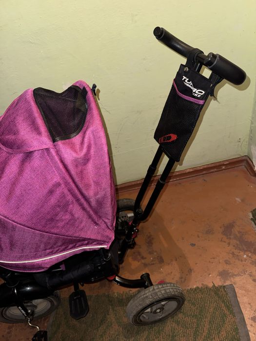 Дитячий триколісний велосипед з ручкою TURBO TRIKE