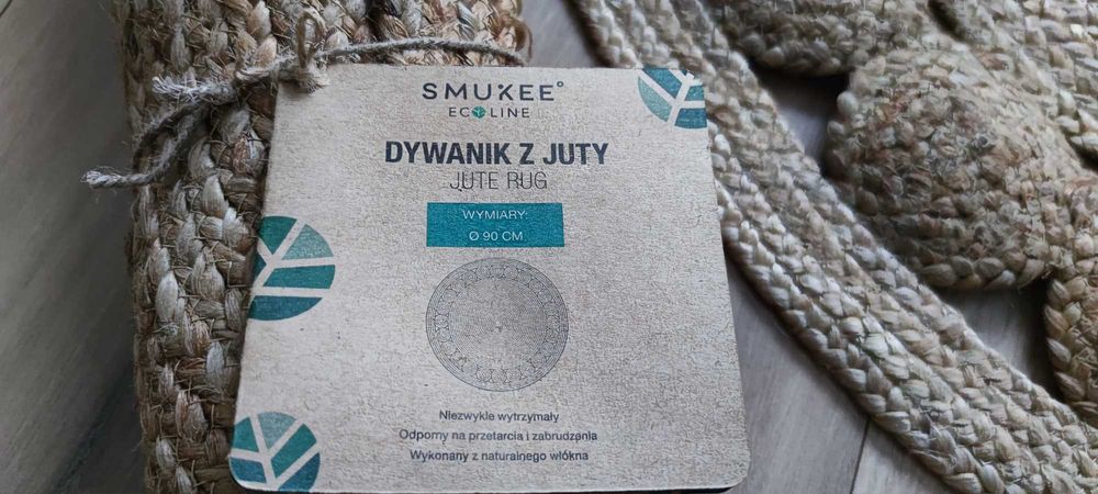 DYWAN JUTOWY, naturalny, ekologiczny, boho - śliczny okrągły