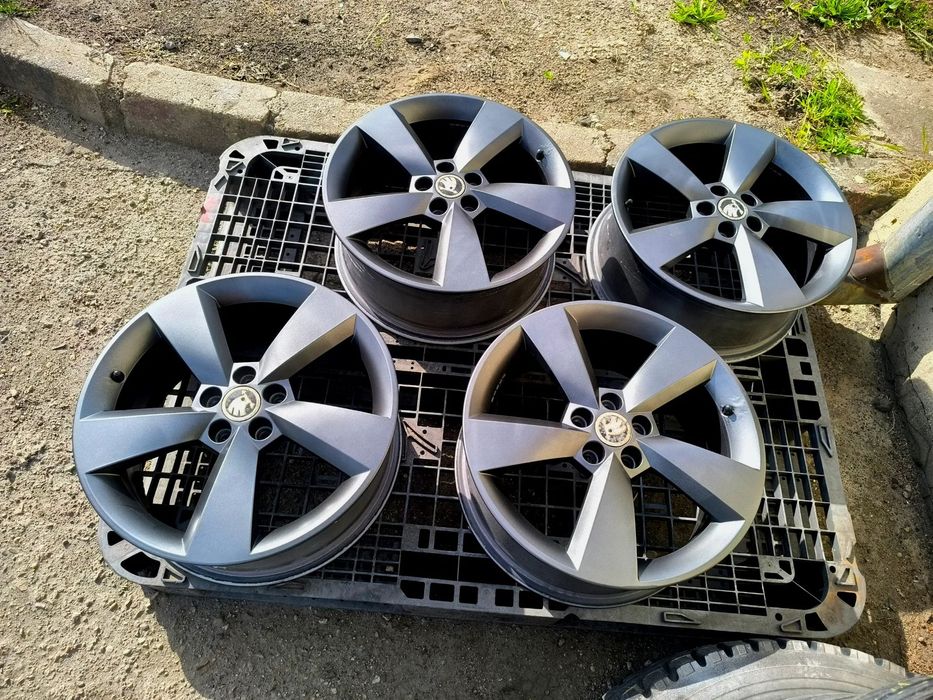 5x100 Alufelgi 5JA Felgi Aluminiowe 17 Koła SKODA RAPID PRAKTIK FABIA VRS OCTAVIA I ROOMSTER SCALA Legnica ALU-RAD SEAT VW AUDI Grafitowe