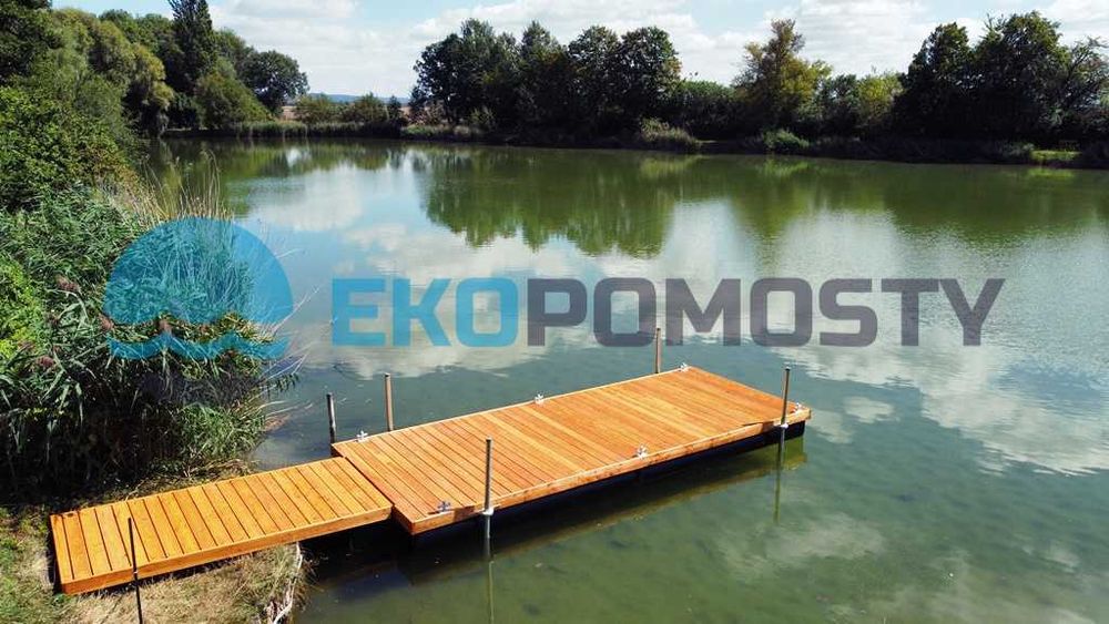 Pomost pływający 9m długi, 19mkw, modrzew europejski