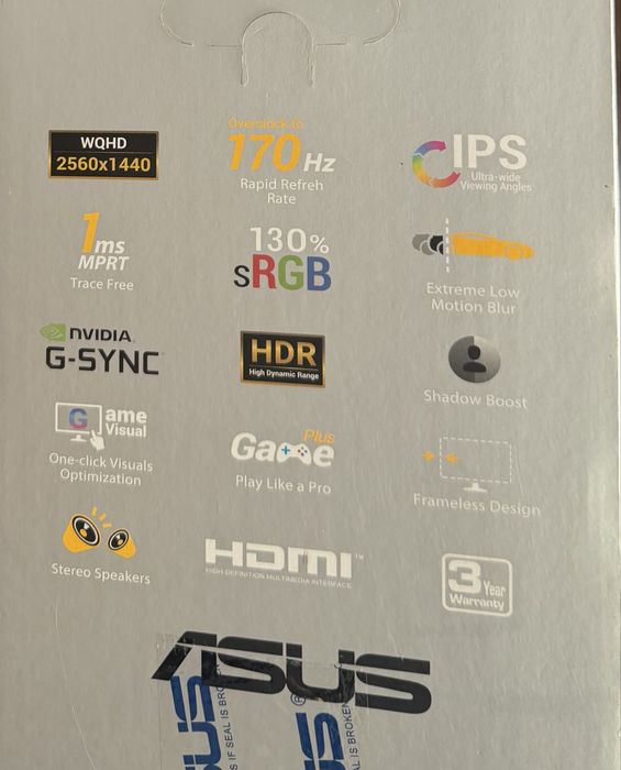 Monitor Asus TUF GAMING Vg1a Series 27  WQHD  IPS