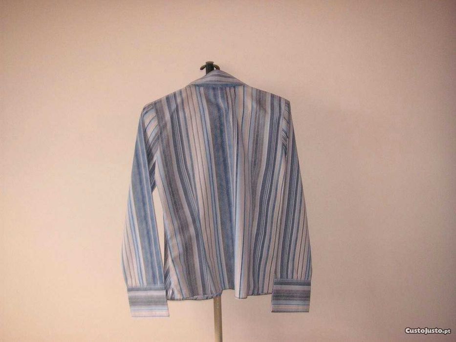 Camisa / Blusa Pure Jeans Caroche e Blusa Cinzento, Creme e Branco