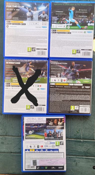 Lote 4 Jogos Futebol PS5 / PS4 (EA Sports FC 25, FC 24, FIFA 23, 22, 21) – Como Novos