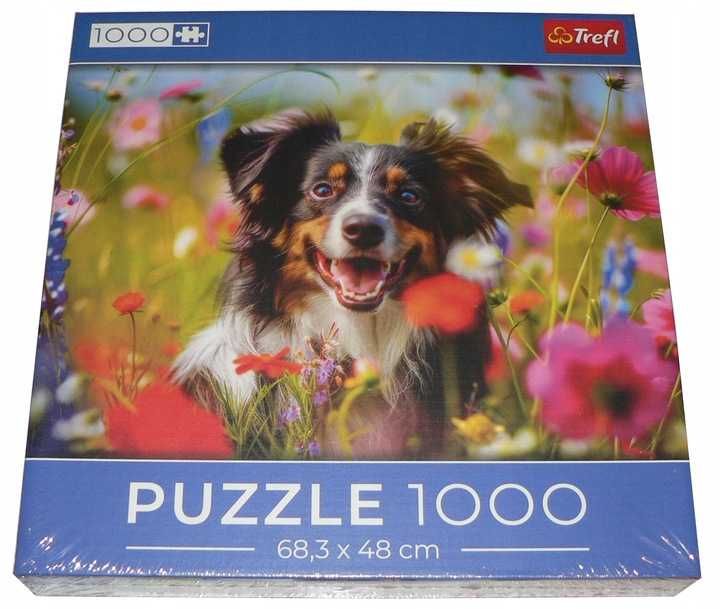 Puzzle trefl pies na łące 1000