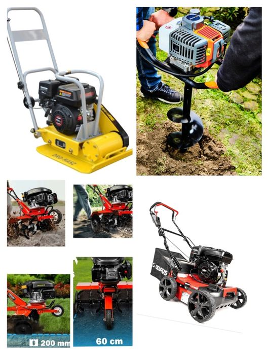Glebogryzarka, Aerator, Wertykulator, Betoniarka, Przyczepka, Pik