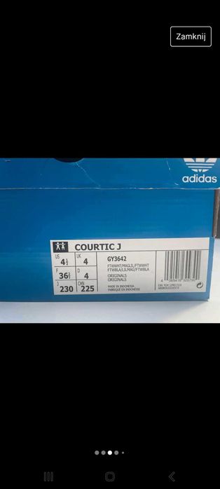 Buty Adidas Courtic rozmiar 36 2/3