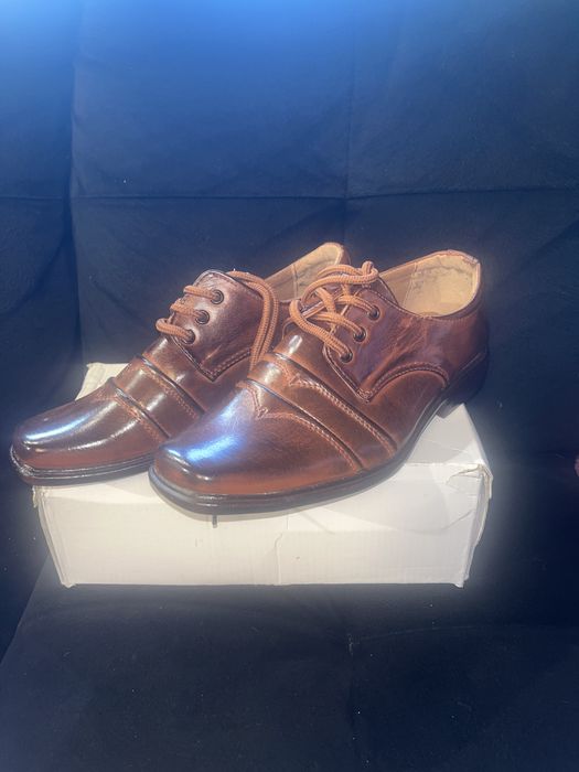 Buty męskie skórzane Fratellon brązowe – eleganckie półbuty / oxfordy