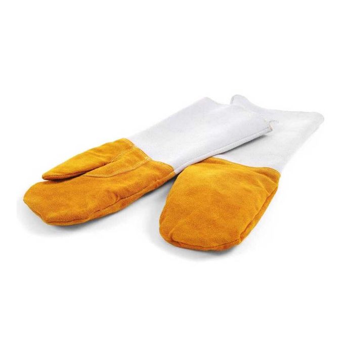 rękawice skórzane do grilla, ognioodporne do ogniska, piekarnika koler