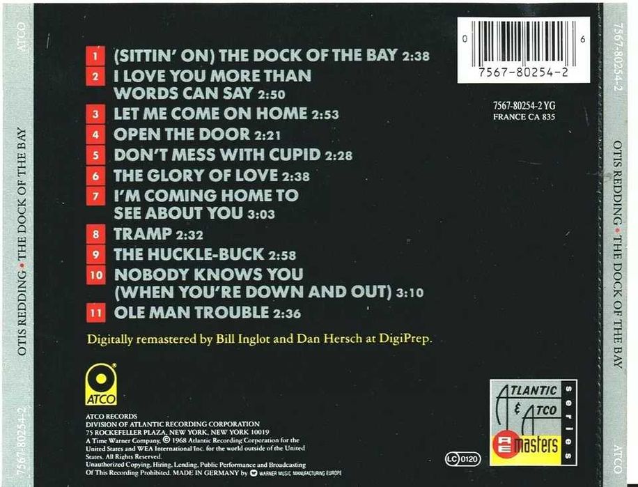 Otis Redding - The Dock of the Bay - CD - 1991 - made in Germany -