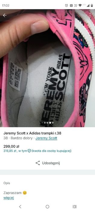 Trampki Jeremy Scott x adidas r.38