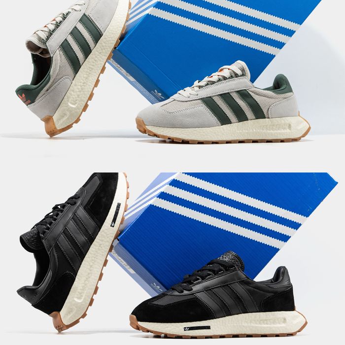 Чоловічі кросівки адідас чорні сірі  Adidas Retropy E5