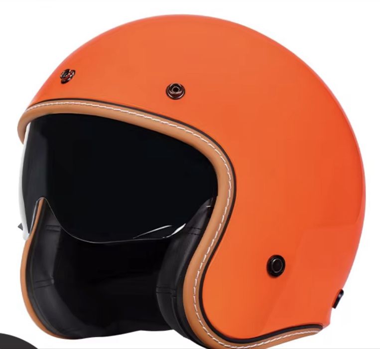 Kask motocyklowy 3/4 KAESE Pomarańczowy - gratis daszek!