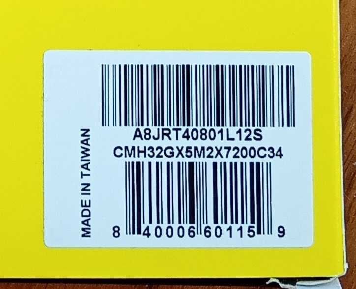 Corsair DDR5 7200 32GB, Patriot Viper DDR4 4400 16GB