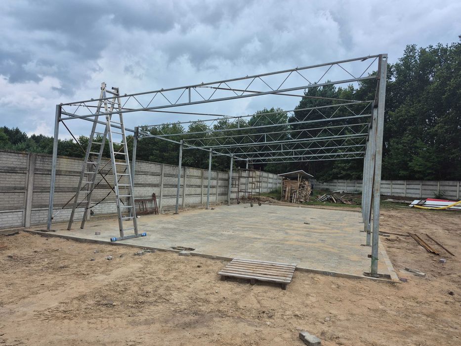 Konstrukcja wiaty , hala,kratownice