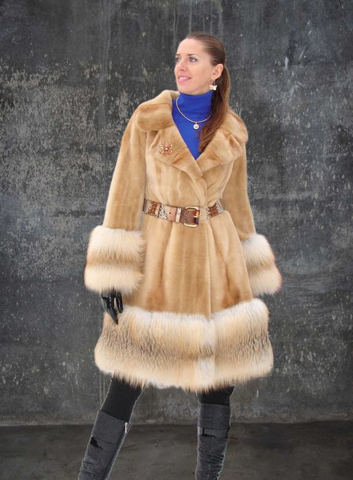 Шуба Норка-Лисиця  Розмір 44-46