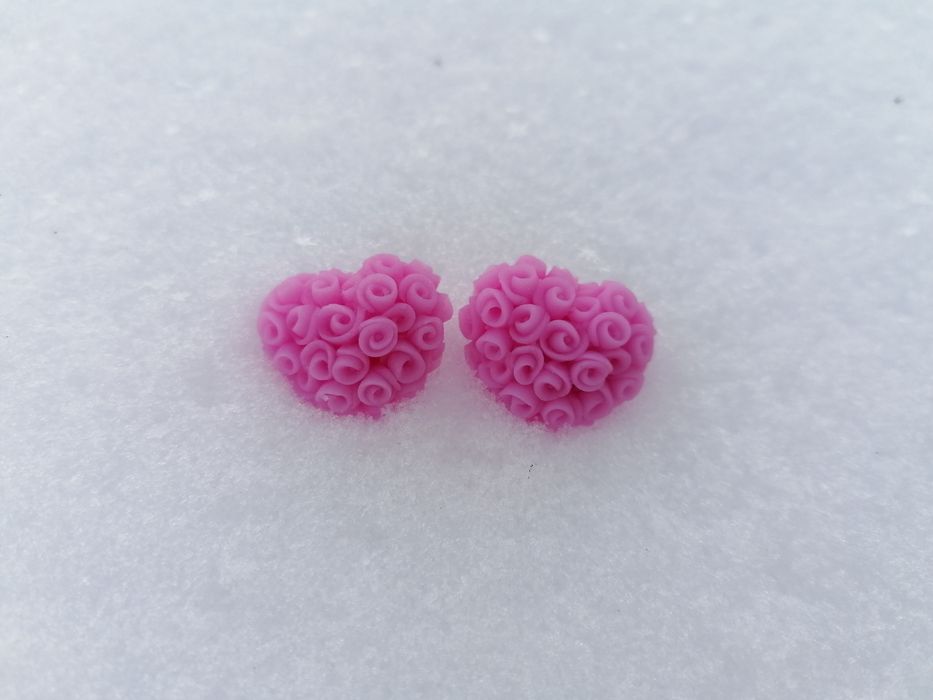 Kolczyki z modeliny różowe