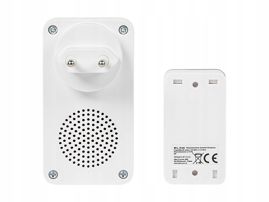Dzwonek BEZPRZEWODOWY wodoodporny duży zasięg kinetyczny bezbateryjny