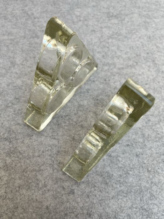 2x Castiçais Porta-Velas Lamparina em Vidro Grosso