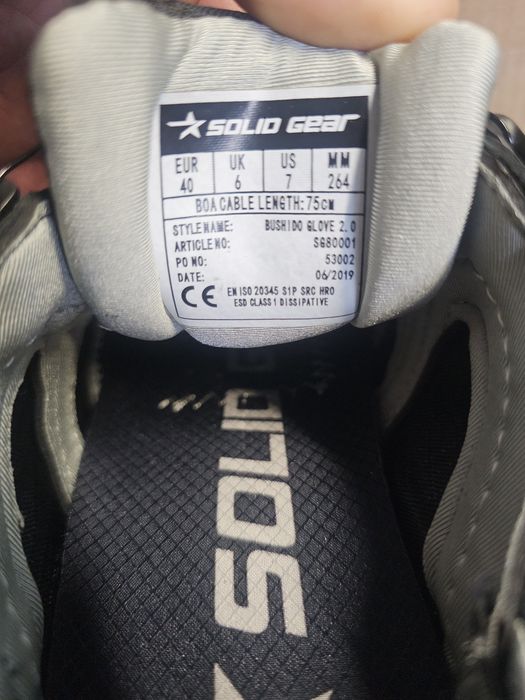 Buty robocze Solid Gear Bushido 2.0 Glove r.40 BOA Vibram