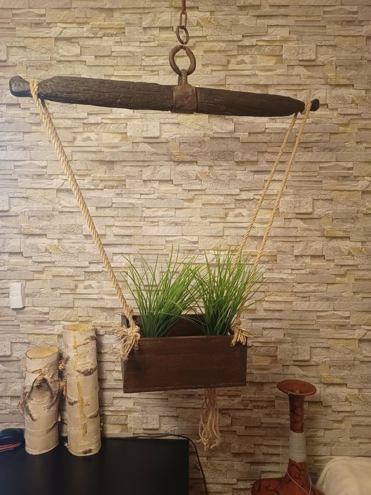 Zabytkowy orczyk kwietnik ozdoba vintage loft