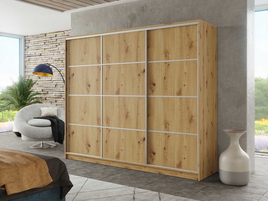 Szafa przesuwna 150x205x56 z lustrem oraz 4xszufladami