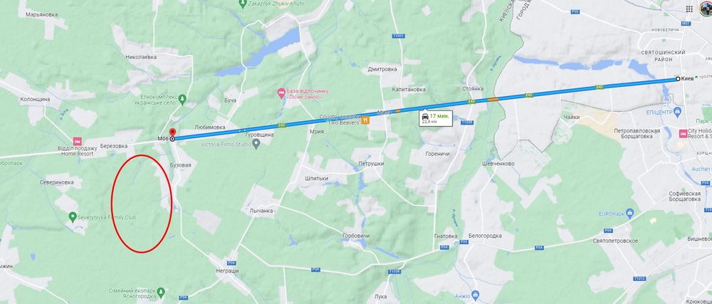 Житомирська траса село Бузова 20га під котеджі 250 у.о.