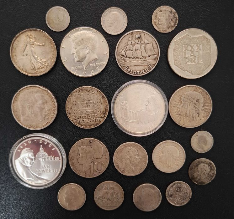 Zestaw Srebrnych Monet 21 szt. (zestaw 2)