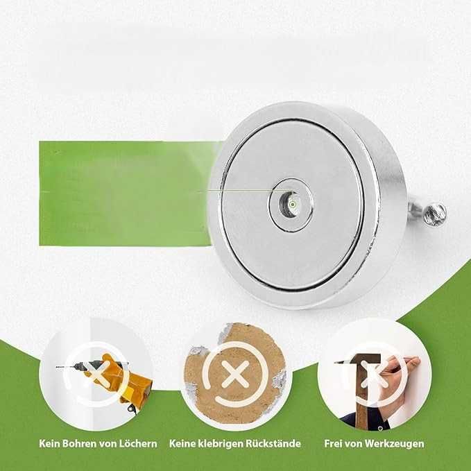 Haczyki magnetyczne, magnesy neodymowe, uchwyt magnetyczny (10 sztuk)