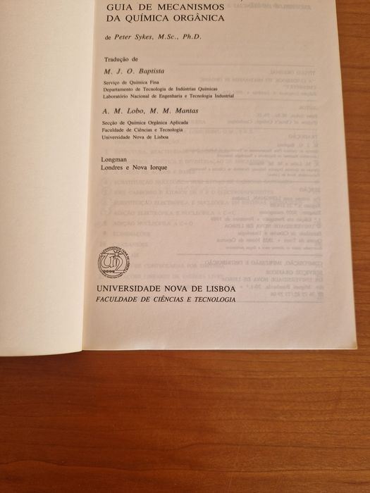 Livro didático "Guia de Mecanismos da Química Orgânica", Peter Sykes