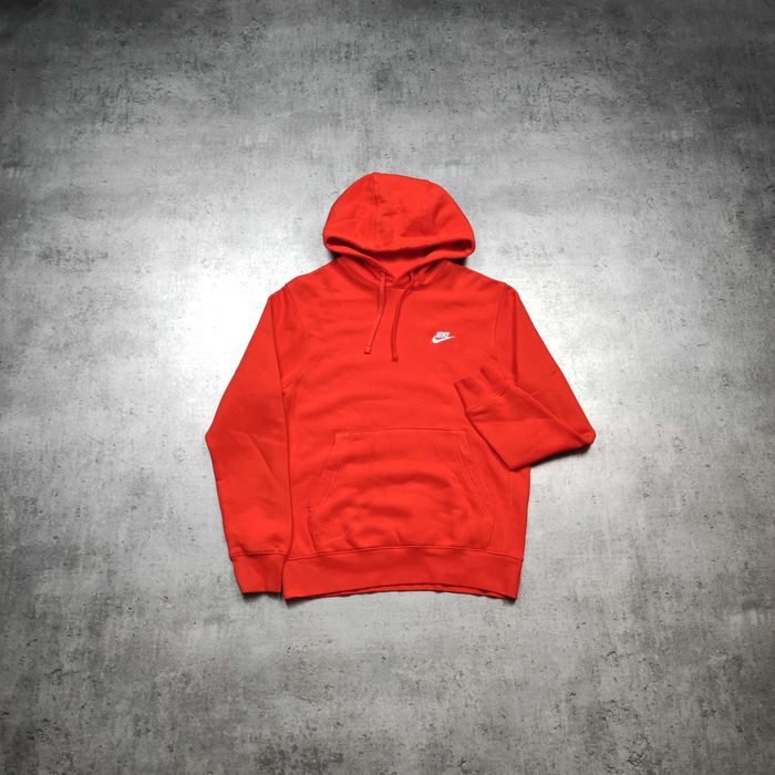 MĘSKA Bluza z Kapturem Hodie PREMIUM Pomarańczowa Orange Nike Haft Logo