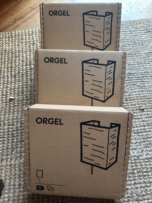 IKEA ORGEL z papierowym abażurem vintage z lat 90. Posiadam 3 szt po 100zł każda