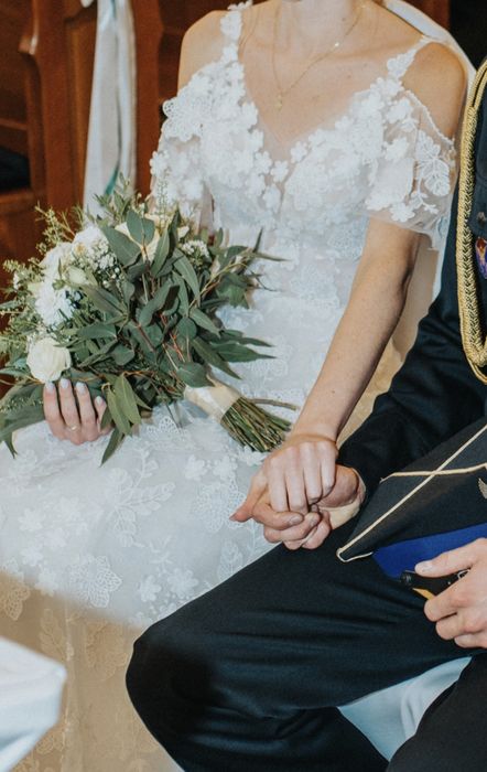 Suknia ślubna w stylu boho/rustykalnym + welon