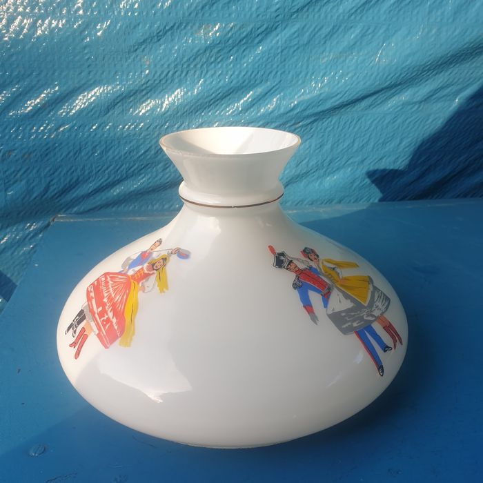 Klosz do lampy naftowej Vitropol ZHSGiT Pieńsk Tańce Zofia Stryjeńska