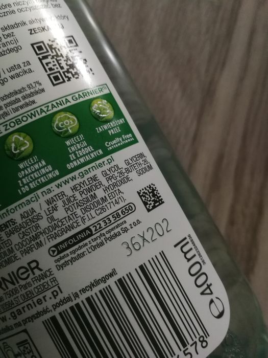 Zestaw kosmetyków Garnier: bananowa maska do włosów + płyn micelarny