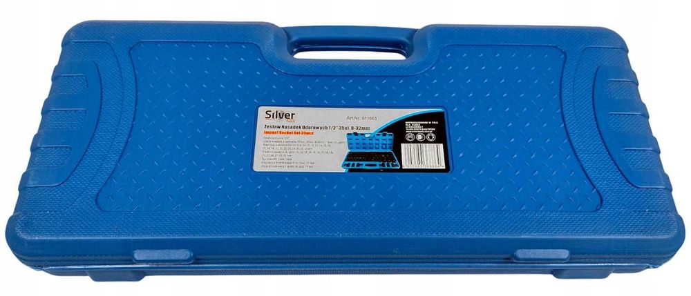 Великий набір торцевих ударних головок 1/2 8 32 мм 35 шт Silver S11663