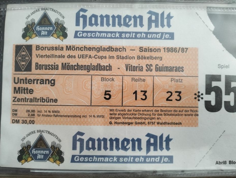 Bilhete Borussia M'Gladbach x Vitória Guimarães
