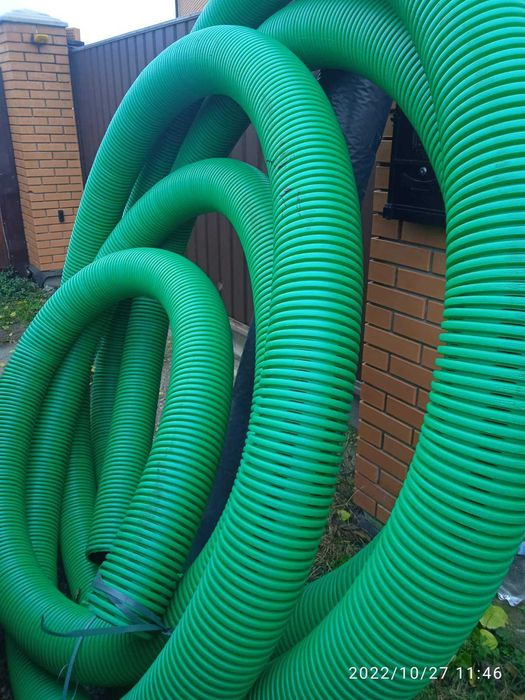 Труба дренажна d 160мм, в бухтах, перфорована труба. Труба дренажна