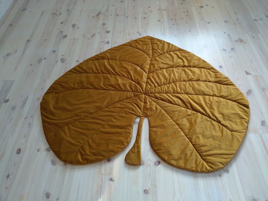 Nowa mata dywan narzuta musztarda hit liść jak Numero 74 Moi Mili