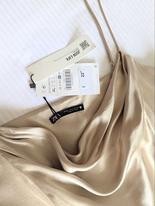 Корсетний сатиновий топ Zara L-XL