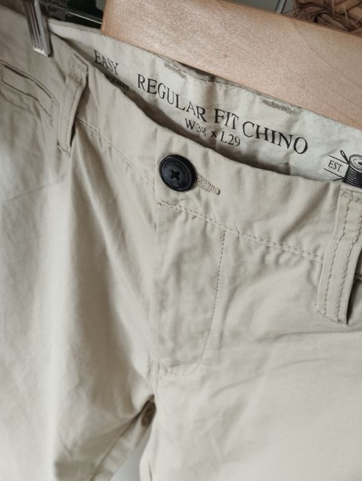 Bawełniane spodnie chinos, bawełniane, basic r.XL  w38xl29 Easy