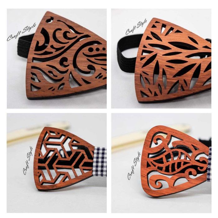 Laço Ajustável em Madeira para Camisa Masculino/Homem (4 Modelos) Nº1