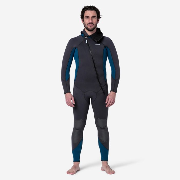 Fato de Mergulho Neoprene 5 mm Homem - SCD 500 Cinzento e azul