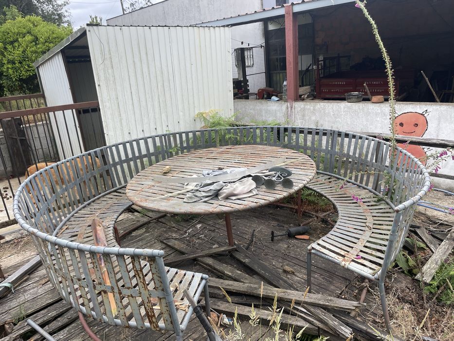 Mesa mais sofa rustico em metal