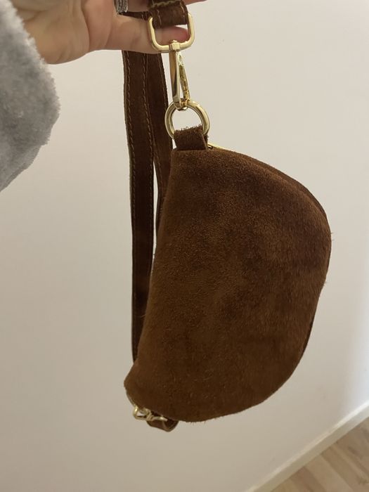 Bolsa castanha em pele NOVA