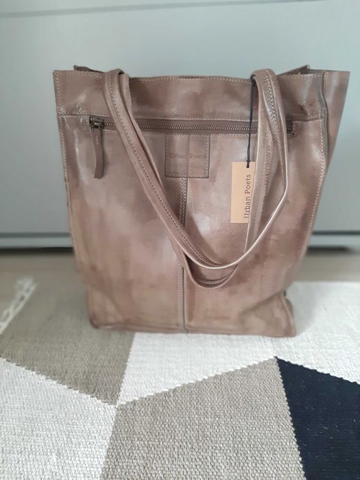 Torba skórzana Urban Poets, skróra naturalna, nowa