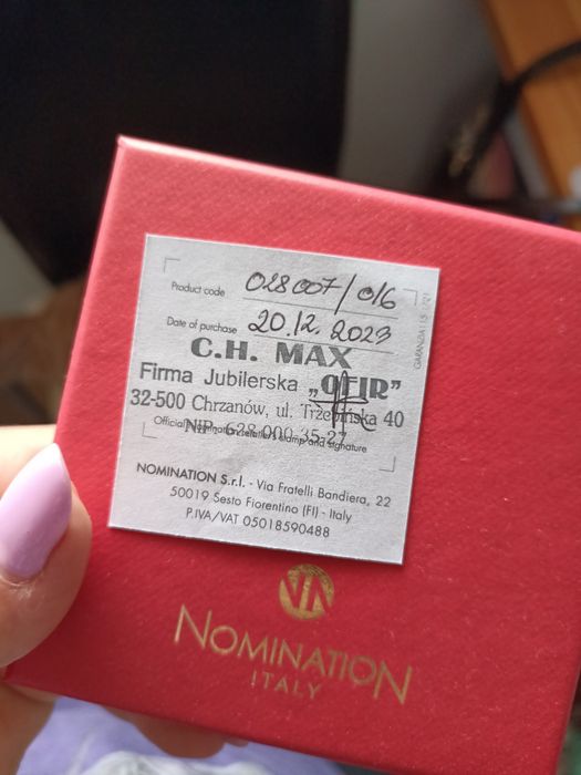 Bransoletka z literą P Nomination nowa z metką