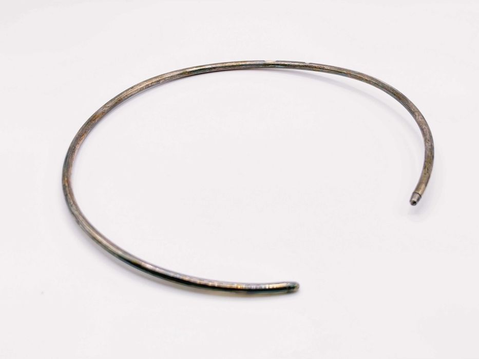 Sztywna kolia naszyjnik półotwarta srebro 925 choker damski