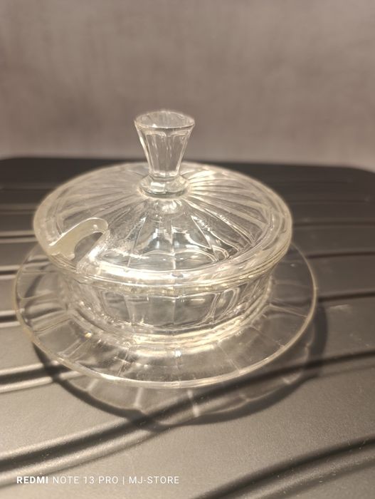 Szklana cukiernica vintage